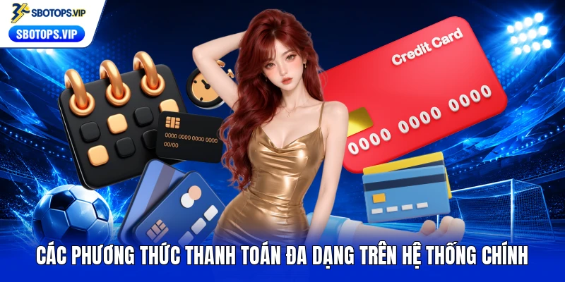 Các phương thức thanh toán đa dạng trên hệ thống chính